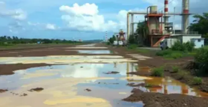 contaminação de água