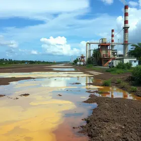 contaminação de água